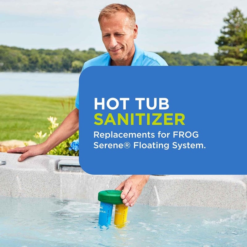 Frog Serene Replacement Bromine Cartridges for use with Hot Tub Serene Floating Sanitizing System with 50 Test Strips - Prefilled for Quick & Easy Hot Tub Maintenance - 4 Pack - Image 5